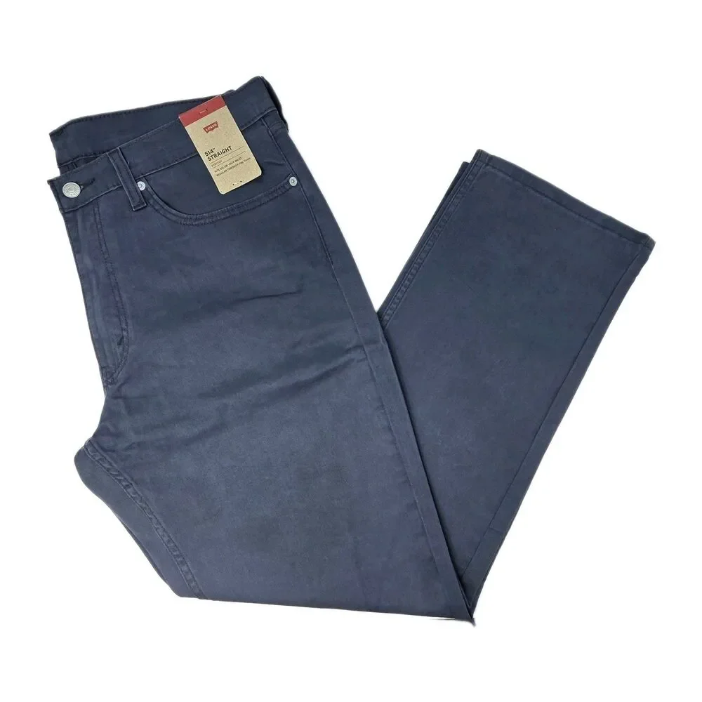 Levi's Men's 514 Straight Fit Cotton Twill Pant Dusty Blue Stretch Size 38x30